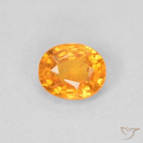 0.43ct 天然 浓橙色 锰铝榴石纱, 椭圆形, VS