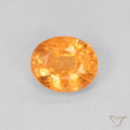 0.54ct 天然 蜜橙色 锰铝榴石纱, 椭圆形, VS-SI