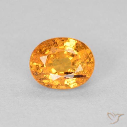 0.55ct 天然 蜜橙色 锰铝榴石纱, 椭圆形, VS-SI