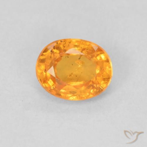 0.56ct 天然 蜜橙色 锰铝榴石纱, 椭圆形, VS-SI