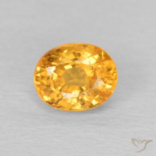 0.58ct 天然 深橙色-金色 锰铝榴石纱, 椭圆形, VS