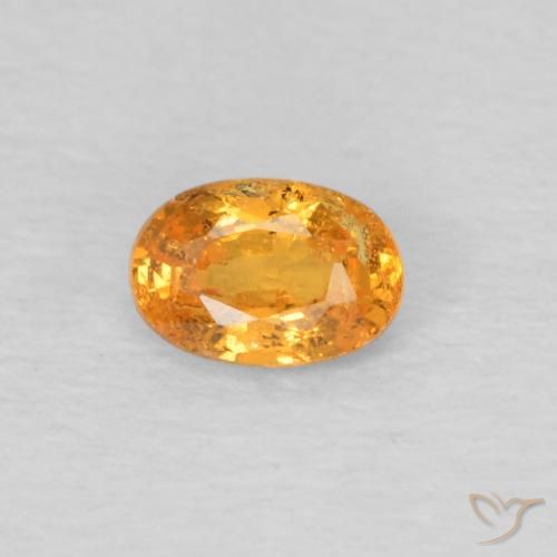 0.33ct 天然 蜜橙色 锰铝榴石纱, 椭圆形, VS-SI