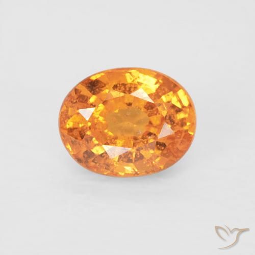 0.58ct 天然 中橙 锰铝榴石纱, 椭圆形, VS