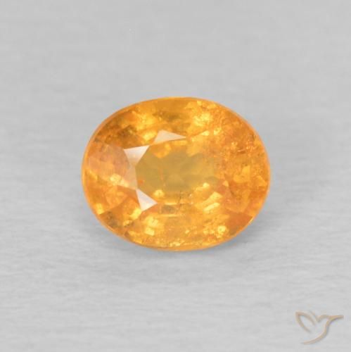 0.62ct 天然 浓橙色 锰铝榴石纱, 椭圆形, VS