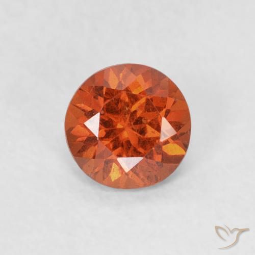 0.48ct 天然 暖橙 锰铝榴石纱, 圆形的, SI