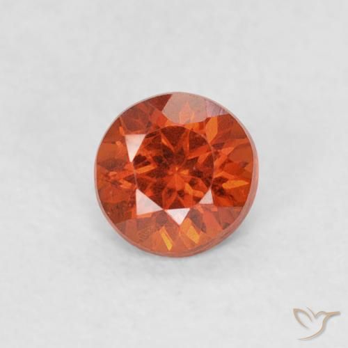 0.33ct 天然 中橙 锰铝榴石纱, 圆形的, SI