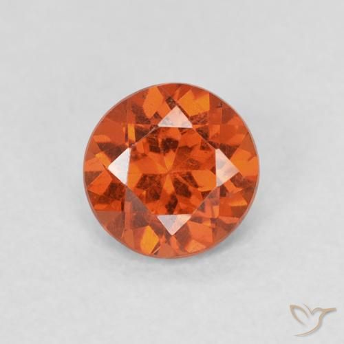 0.65ct 天然 红橙色 锰铝榴石纱, 圆形的, SI