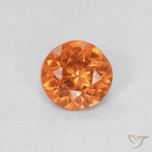 0.23ct 天然 火橙 锰铝榴石纱, 圆形的, SI