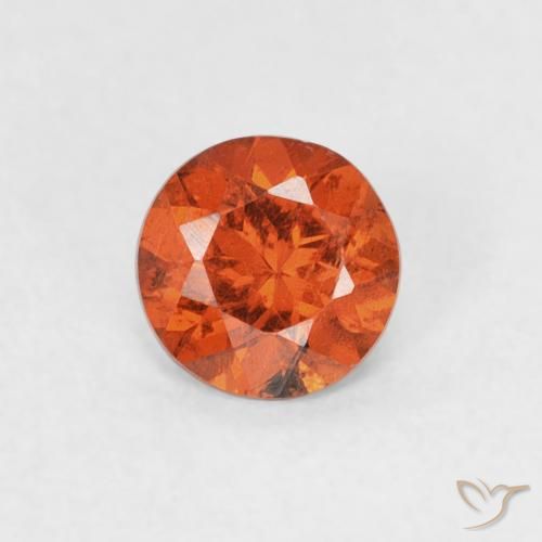 0.51ct 天然 琥珀橙 锰铝榴石纱, 圆形的, SI