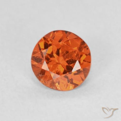 0.57ct 天然 琥珀橙 锰铝榴石纱, 圆形的, SI