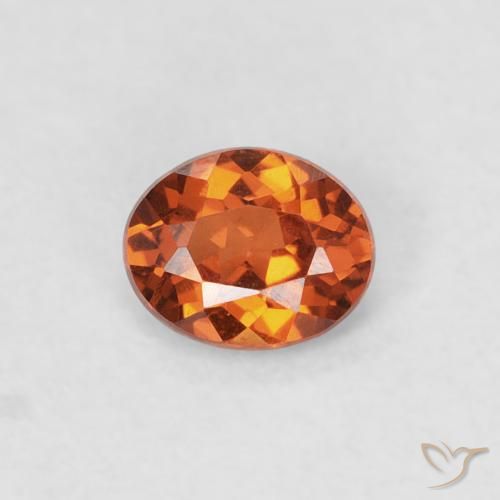 0.36ct 天然 红橙色 锰铝榴石纱, 椭圆形, VS