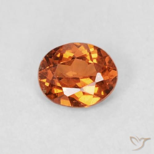 0.25ct 天然 深橙色 锰铝榴石纱, 椭圆形, VS-SI