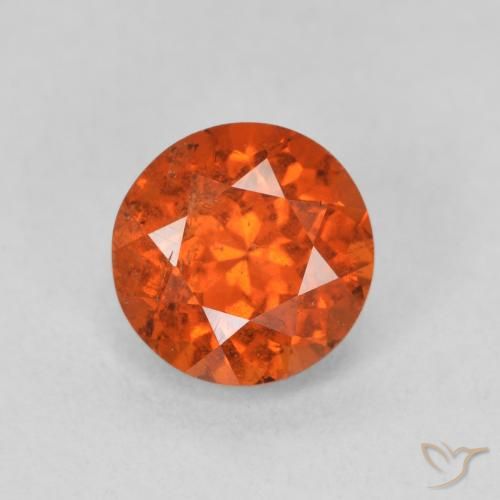 1.85ct 天然 红橙色 锰铝榴石纱, 圆形的, SI