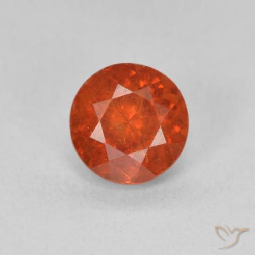1.57ct 天然 红橙色 锰铝榴石纱, 圆形的, SI