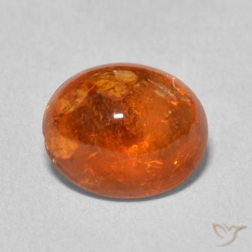 4.78ct 天然 红橙色 锰铝榴石纱, 椭圆形, 透明