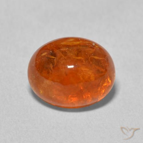 3.86ct 天然 中橙 锰铝榴石纱, 椭圆形, 透明
