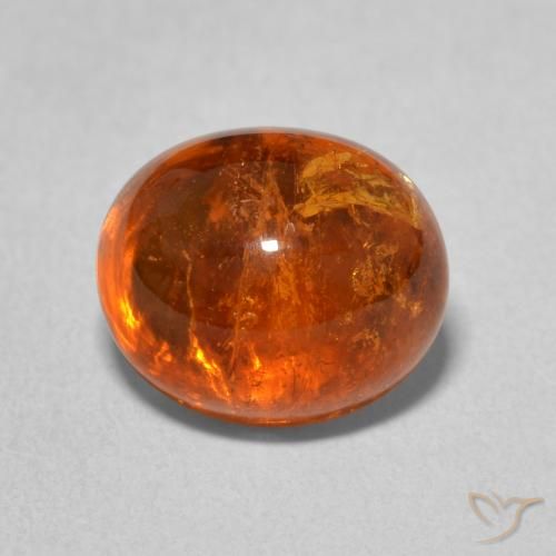 4.92ct 天然 火橙 锰铝榴石纱, 椭圆形, 透明