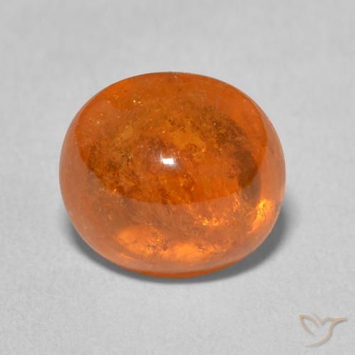 4.52ct 天然 亮橙色 锰铝榴石纱, 椭圆形, 透明