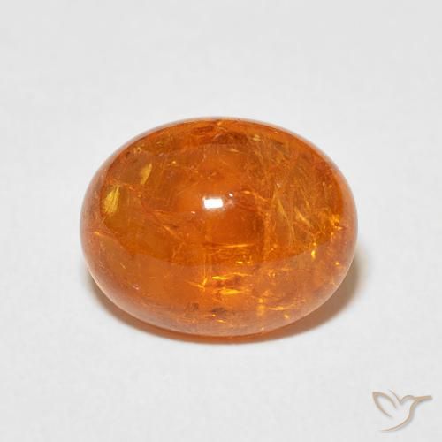 5.25ct 天然 亮橙色 锰铝榴石纱, 椭圆形, 透明