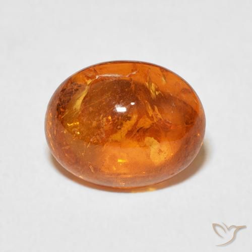 4.38ct 天然 中橙 锰铝榴石纱, 椭圆形, 透明