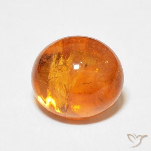 5.78ct 天然 琥珀橙 锰铝榴石纱, 椭圆形, 透明