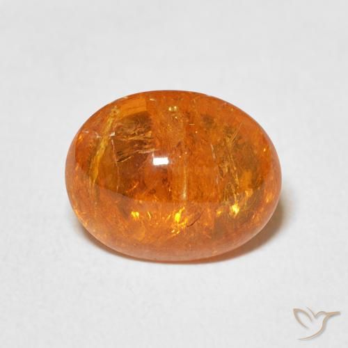 3.93ct 天然 琥珀橙 锰铝榴石纱, 椭圆形, 透明