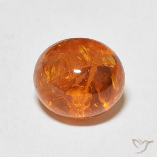 3.49ct 天然 深橙色 锰铝榴石纱, 椭圆形, 透明