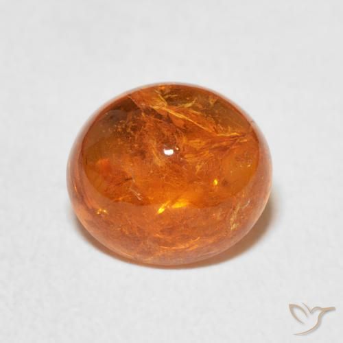 3.22ct 天然 深橙色 锰铝榴石纱, 椭圆形, 透明