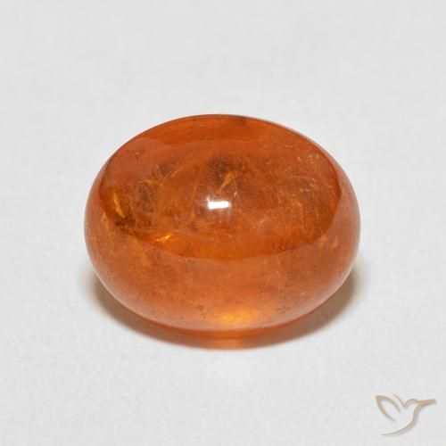5.83ct 天然 红橙色 锰铝榴石纱, 椭圆形, 透明