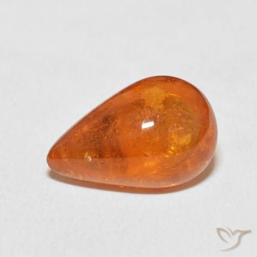 6.49ct 天然 红橙色 锰铝榴石纱, 梨形, 透明