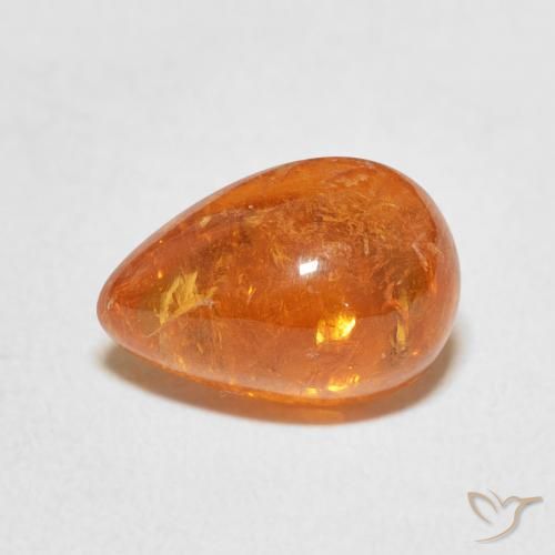 4.09ct 天然 琥珀橙 锰铝榴石纱, 梨形, 透明