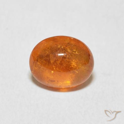 1.86克拉天然锰铝榴石纱，椭圆形，透明