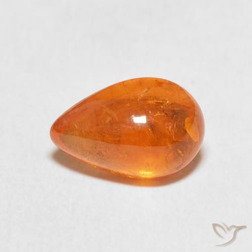 3.02ct 天然 琥珀橙 锰铝榴石纱, 梨形, 透明