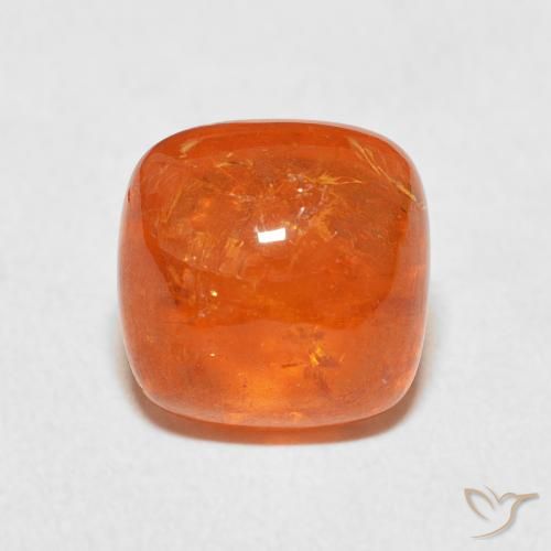 6.14ct 天然 亮橙色 锰铝榴石纱, 软垫, 透明