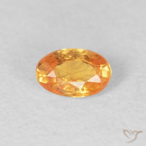 0.34ct 天然 浓橙色 锰铝榴石纱, 椭圆形, VS