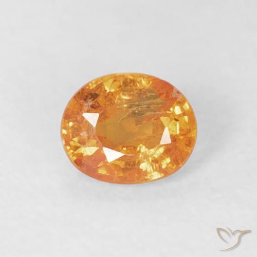 0.50ct 天然 中橙 锰铝榴石纱, 椭圆形, VS-SI