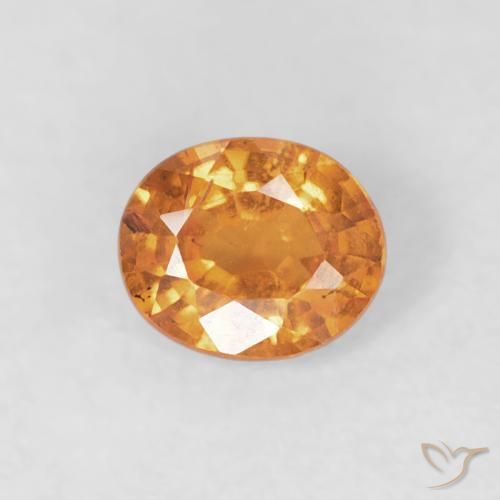 0.48ct 天然 亮橙色 锰铝榴石纱, 椭圆形, VS-SI