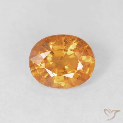 0.49ct 天然 亮橙色 锰铝榴石纱, 椭圆形, VS-SI
