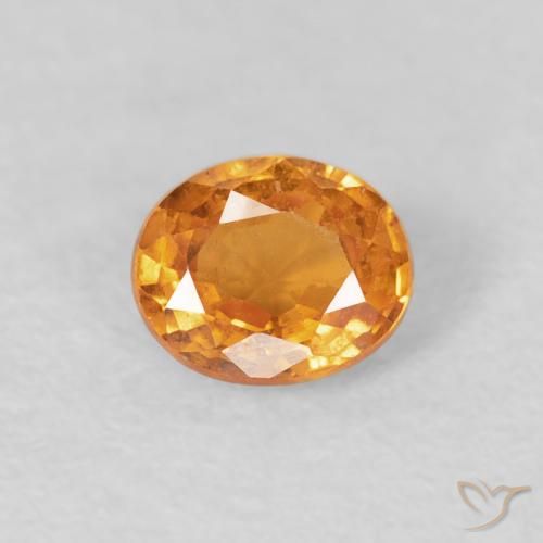 0.46ct 天然 亮橙色 锰铝榴石纱, 椭圆形, VS