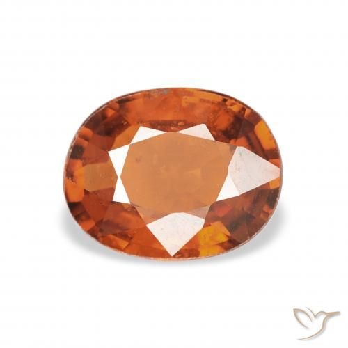 1.25ct 天然 深橙色 锰铝榴石纱, 椭圆形, VS