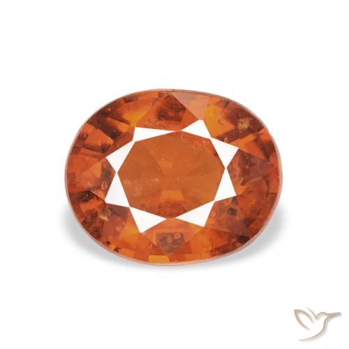 1.28ct 天然 Medium Dark-Orange 锰铝榴石纱, 椭圆形, VS-SI