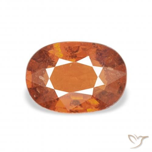 1.34ct 天然 Medium Dark-Orange 锰铝榴石纱, 椭圆形, VS-SI