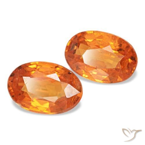1.12天然橙色锰铝榴石，椭圆形切割，5.9×4.1毫米，VS-SI