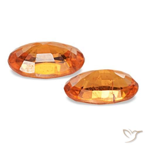 1.12天然橙色锰铝榴石，椭圆形切割，5.9×4.1毫米，VS-SI