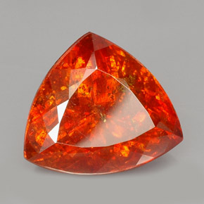 28.69克拉天然橙色闪锌矿，三角形，19×16.9毫米，SI