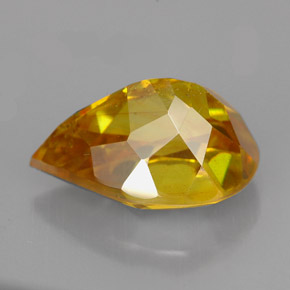 7.55克拉天然黄色闪锌矿，梨形，13.8×9.7毫米，SI