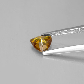 0.62克拉天然黄色闪锌矿，三角形，5.7×5.2毫米，SI