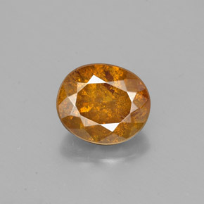 1.81克拉天然黄金色闪锌矿，椭圆形切割，7.3×6.3毫米，SI