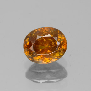 0.81克拉天然橙色闪锌矿，椭圆形切割，5.6×4.7毫米，VS-SI