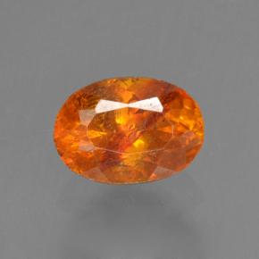 0.54克拉天然橙色闪锌矿，椭圆形切割，5.3×3.8毫米，VS-SI